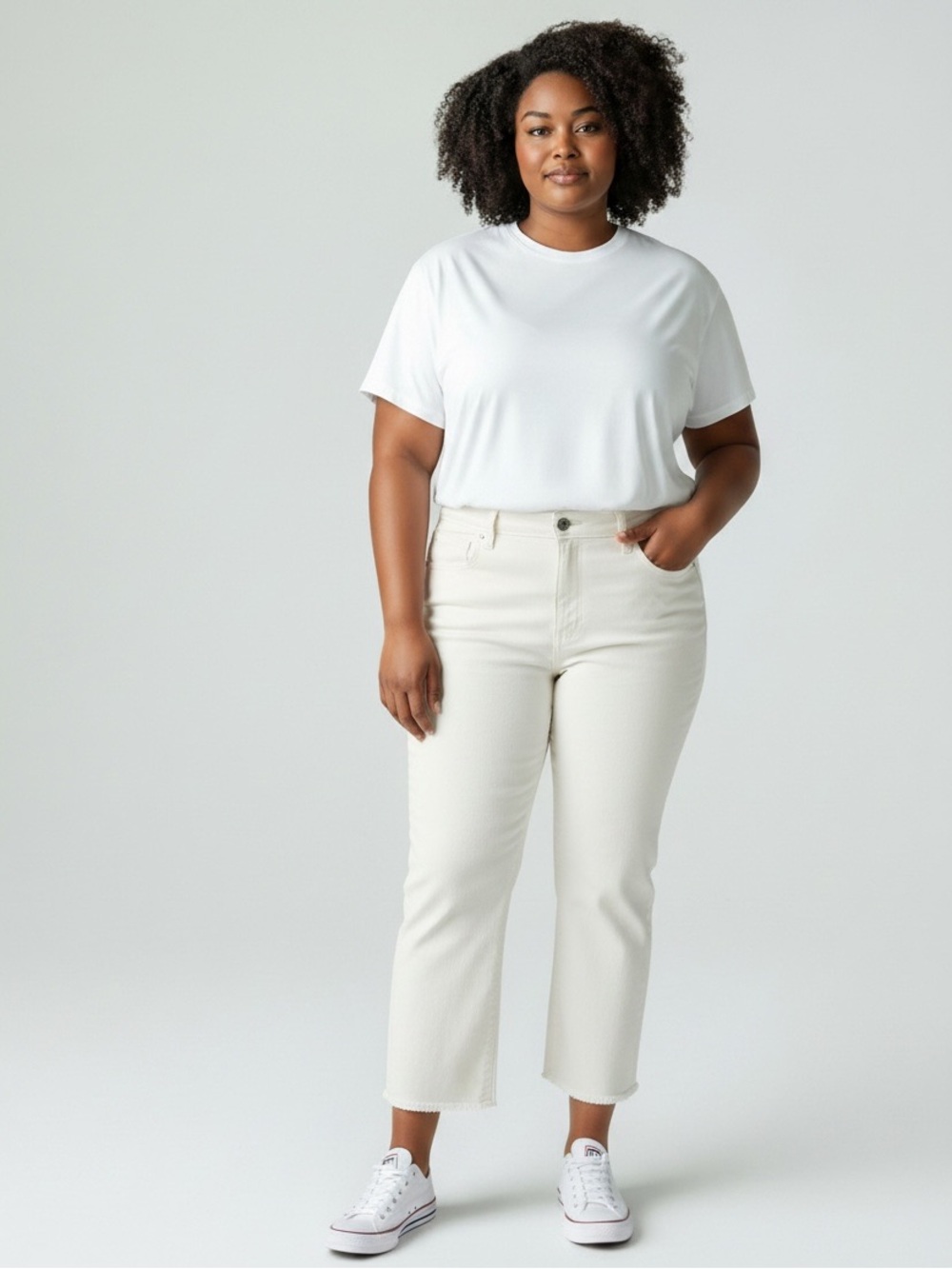 NWT Good American white denim jeans